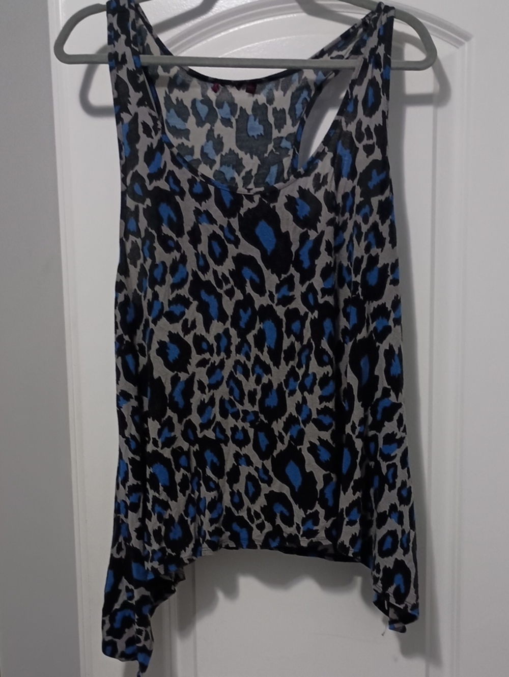 Women's Blue Leopard Print Tank Top